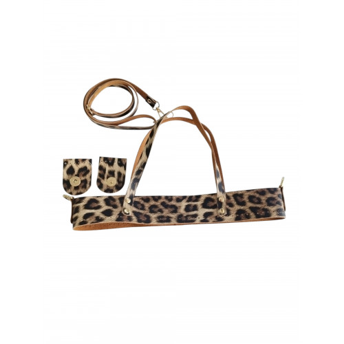 Suni Deri Leopar Renk Lina Set Suni Deri Leopar Renk Lina Set