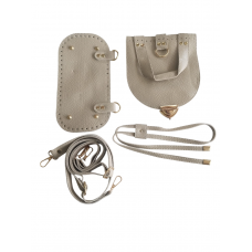 Suni Deri Sırt Çantası Seti Bej Renk