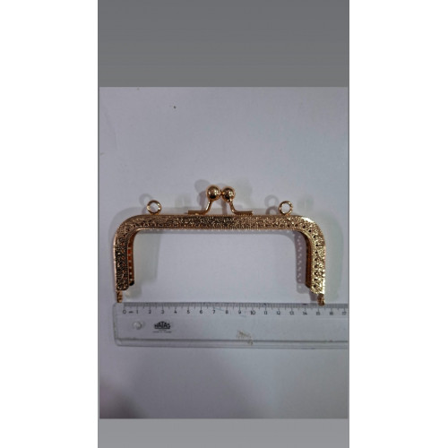  Dikdörtgen Çanta Klipsi 15 cm Gold Renk 