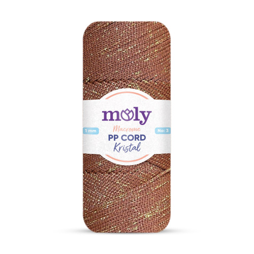 Moly PP Kristal Simli Polyester İp Kahve Renk No:205
