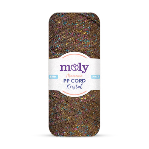 Moly PP Kristal Simli Polyester İp Kahve Renk No:1205 Moly PP Kristal Simli Polyester İp Kahve Renk No:1205