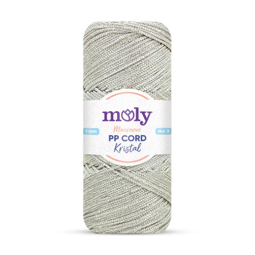 Moly PP Kristal Simli Polyester İp Açık Bej Renk No:37