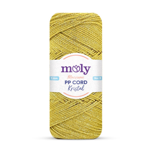 Moly PP Kristal Simli Polyester İp Gold Renk No:50