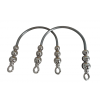 Sarımlı Gümüş Metal Çanta Sapı Çift  